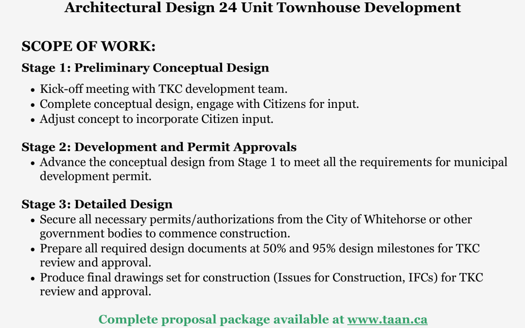 Request for Proposal: Architectural Design 24-Unit Townhouse Development