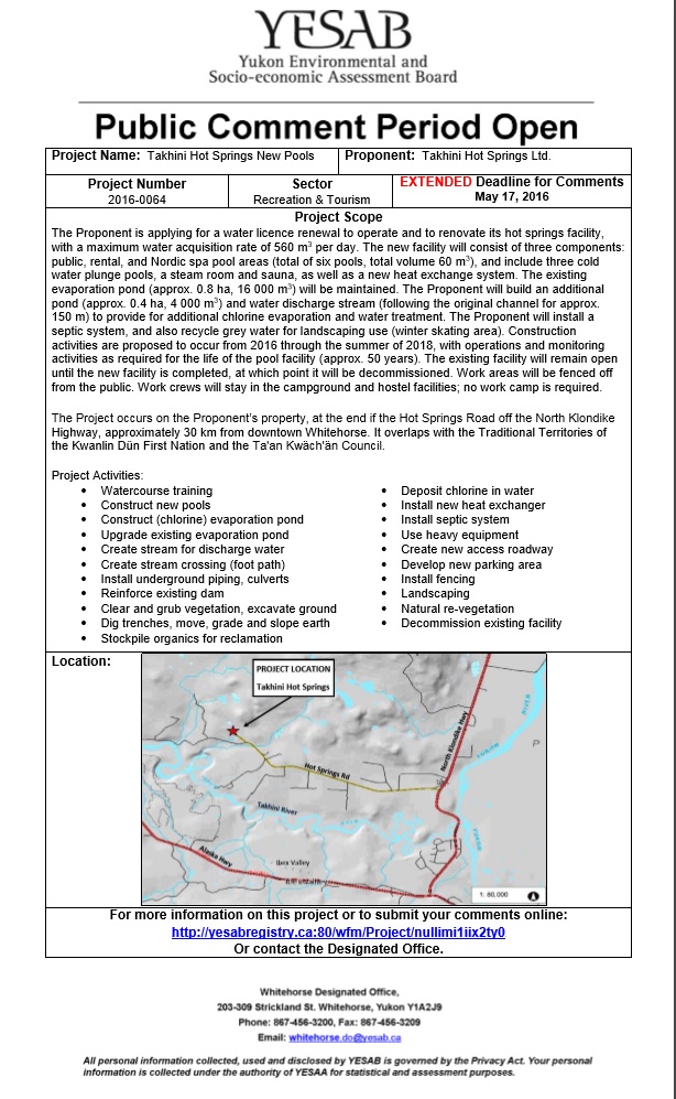 YESAB Public Comment Period Open 2016 r1